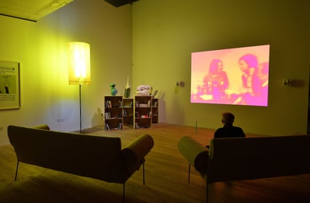 Sofa session … sit on a Franz West seat to watch his film about toilets.