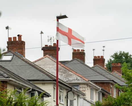 A St George's cross flag on a lamp-post in Birmingham.