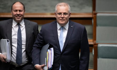 Treasurer Josh Frydenberg (left) and prime pinister Scott Morrison.