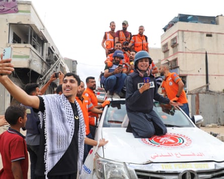 Al Jazeera journalist Nour Abu Rokba reports from Gaza as Palestinian emergency personnel celebrate the announcement of a ceasefire deal last week.