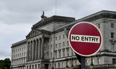A ‘no entry’ sign near Stormont.