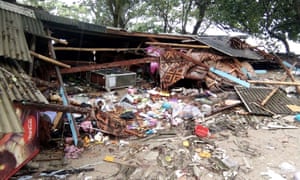 Debris from a damaged home on Carita beach.