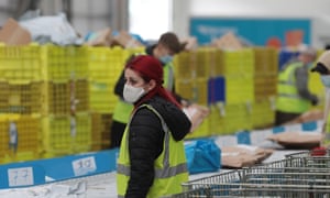 The Hermes parcel sorting hub at Hemel Hempstead on Black Friday.