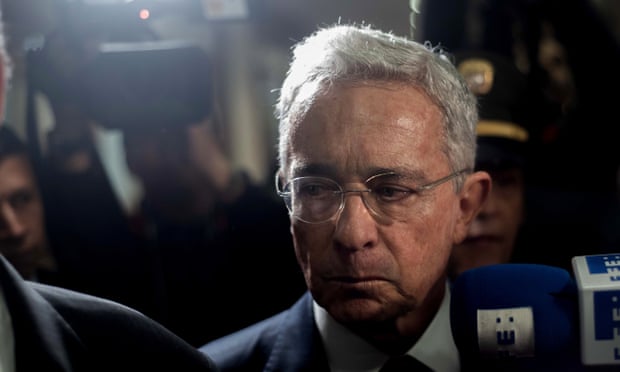 Uribe wrote on Twitter after the ruling: ‘The loss of my liberty causes me profound sadness for my wife, for my family, and for Colombians who still believe that I have done something good for the country.’