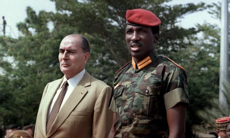 ‘Colonisers transformed themselves into “technical assistance”. We should say “technical assassins”’ … Thomas Sankara, president of Burkina Faso, with French president François Mitterrand in 1986.