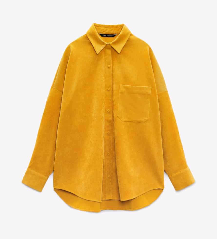 NEEDLECORD SHIRT WITH COVERED BUTTONS