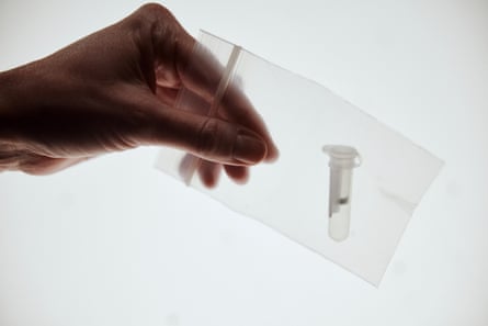 A DNA sample in a plastic bag