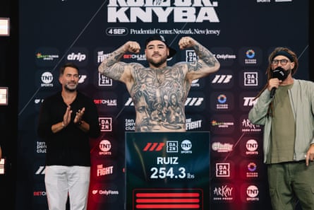 Andy Ruiz Jr weighed in at 254.3lb for Friday’s fight against Damian Knyba, his lightest fighting weight since 2018.