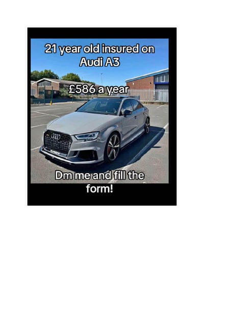 An unregulated car insurance ad found on social media.