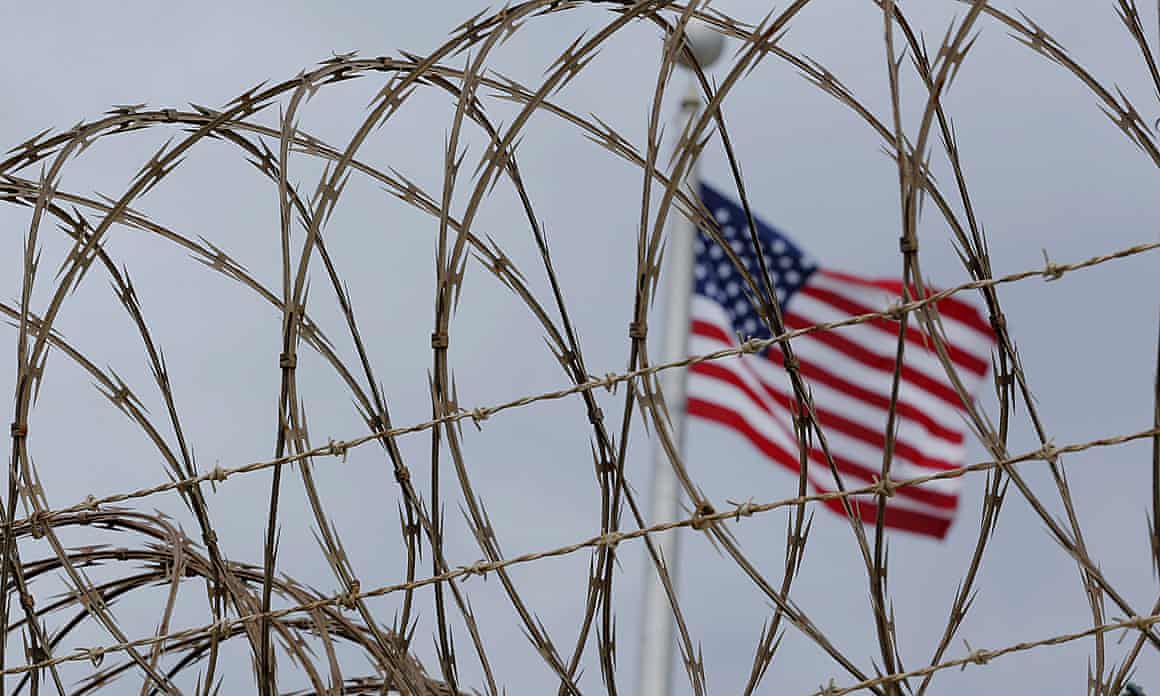 The US flag flies at the naval base in Guantánamo Bay, Cuba.