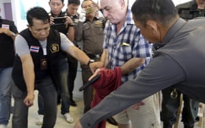 Koh Samui, Thailand: French national Georges Michel re-enacts a shooting