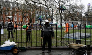 Enforcement agents at the site