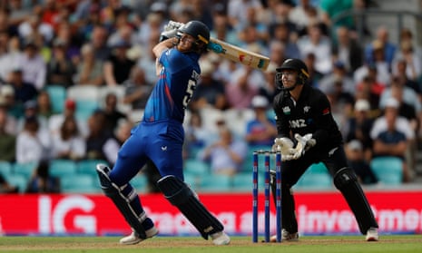 England’s Ben Stokes slogs a six to go past his 150.