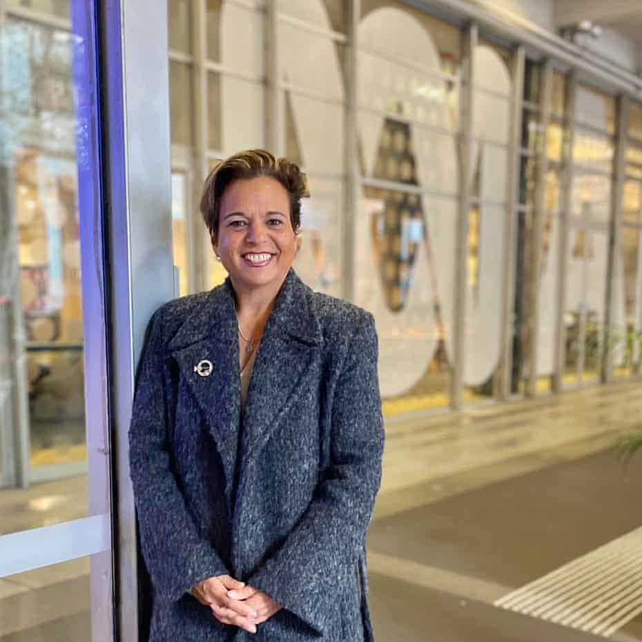 Australia’s communications minister Michelle Rowland outside the ABC headquarters in Sydney