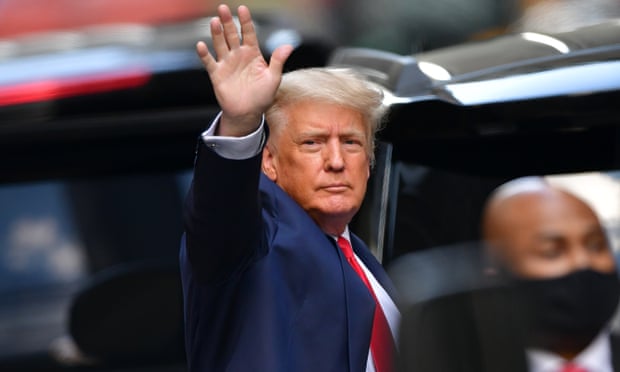 Donald Trump leaving Trump Tower in New York