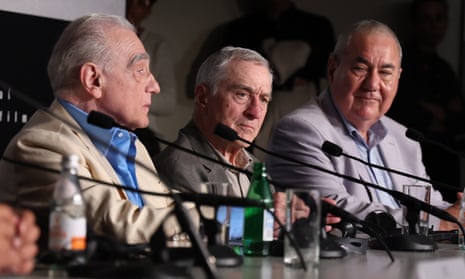 Martin Scorsese, Robert De Niro and Chief Standing Bear at a press conference