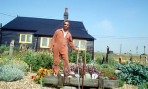 Derek Jarman at his home in Dungeness in 1992.