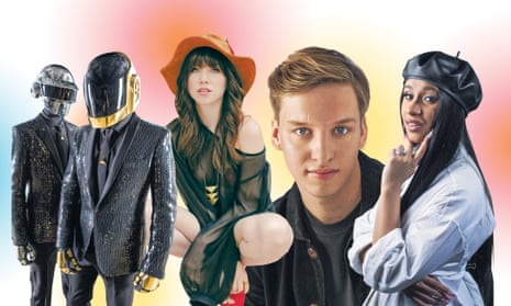 Sounds of summer (from left): Daft Punk, Carly Rae Jepsen, George Ezra and Cardi B