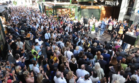 Crowds at Borough Market’s reopening ceremony.