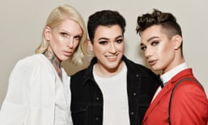 All made up: Jeffree Star, Manny Gutierrez and James Charles in Los Angeles.