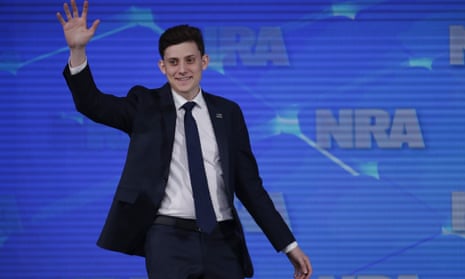 Kyle Kashuv, a survivor of the Parkland shooting, speaks at the National Rifle Association Institute for Legislative Action Leadership Forum in Indianapolis in April.