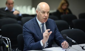 Fairfax CEO Greg Hywood answers questions during the Senate communications committee public hearing in Sydney on Monday.