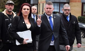 Britain First leaders Paul Golding (centre right) and Jayda Fransen.