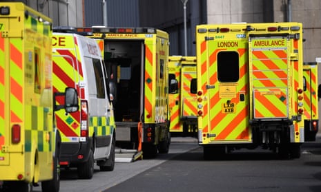 NHS ambulances outside the Royal London hospital