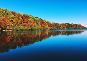 Trees reflected in the waters of Green Lakes State Park, Manlius, New York.