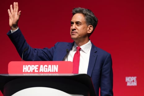 Ed Miliband at the end of his speech.