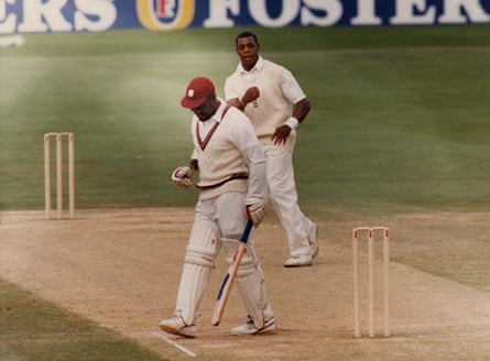Viv Richards leaves the crease after his final Test dismissal By David Lawrence in 1991