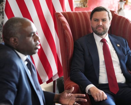 David Lammy, when he was foreign secretary, with JD Vance at Chevening House, 8 August 2025.