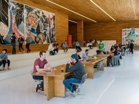 A meeting space for workers at the LinkedIn office.