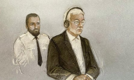 A court artist’s drawing of Hongchi Xiao