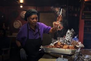 Helen Turner in the kitchen of her Tennessee barbecue joint: Helen’s Bar BQ