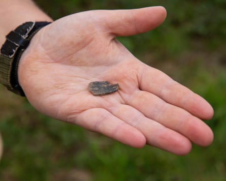 One of the flint fragments unearthed at Castilly Henge