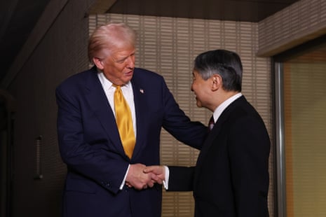Donald Trump greeted by Emperor Naruhito in Japan before meeting new prime minister – US politics live Donald Trump greeted by Emperor Naruhito in Japan before meeting new prime minister – US politics live