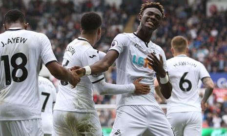 Swansea City’s on-loan Chelsea striker Tammy Abraham showcased his abilities against Huddersfield with two goals and plenty more besides.
