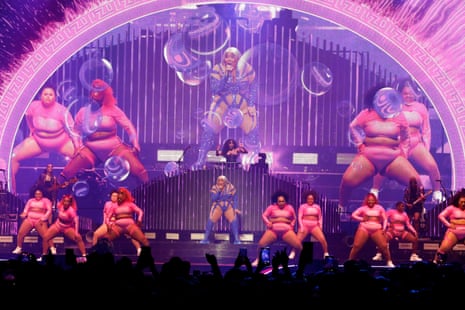 Lizzo, centre, and co in Glasgow.