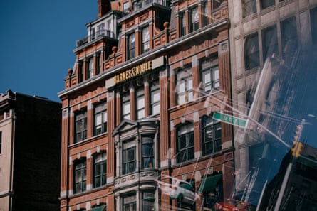 Barnes & Noble soars over Union Square in Manhattan, New York.