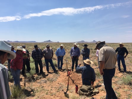 Native American farmers discuss natural herding tactics during the Intertribal Agriculture Council’s 2019 Western Region Instinctive Migratory Grazing School, held on Hopi land.