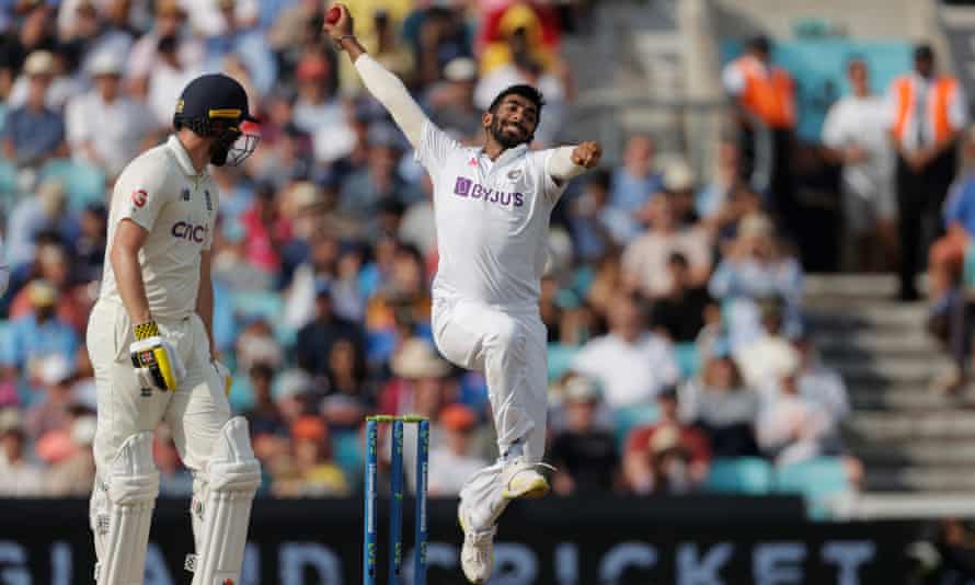 Jasprit Bumrah bowls for India