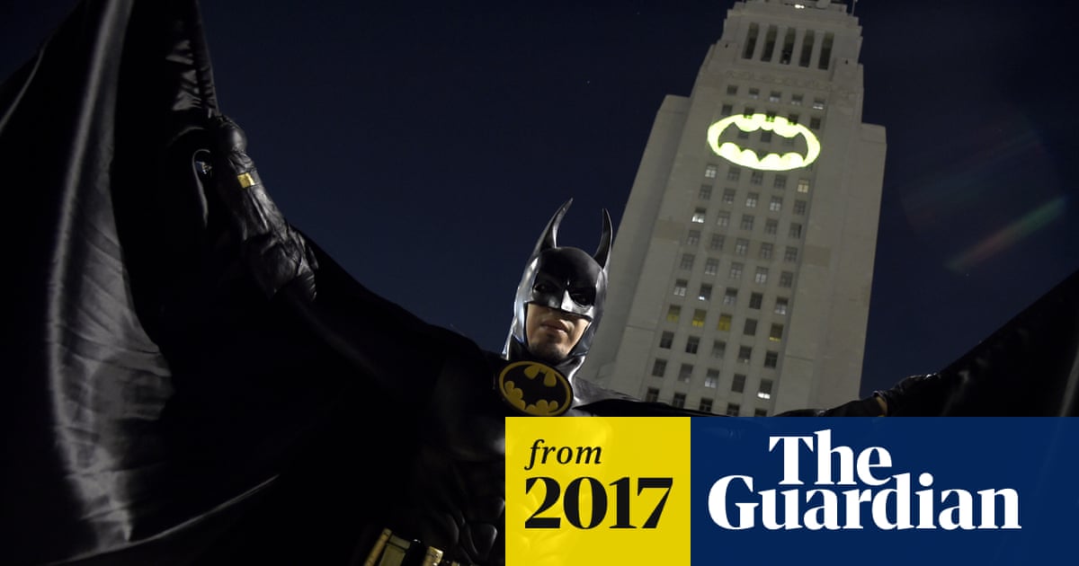 Bat sign lights up the sky over Los Angeles in a tribute to Adam West