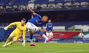 Richarlison rounds Forster to give Everton an early lead.