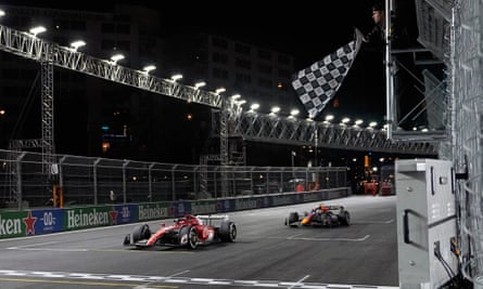 Charles Leclerc’s finishes ahead of Sergio Pérez at the Las Vegas GP