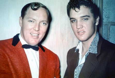 A huge pop-cultural moment … Bill Haley and Elvis Presley in 1955.