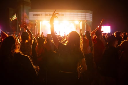 Festival-goers at Lonely Hearts Club for Nooriyah’s set on Thursday evening.