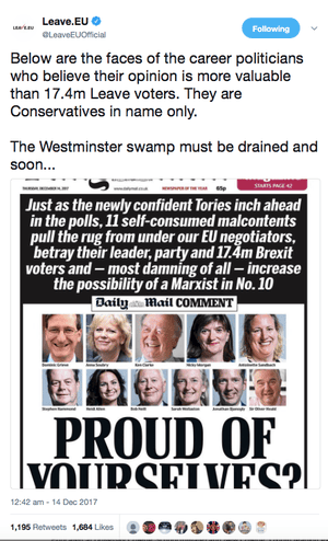 Leave.EU comments on “draining the swamp”.