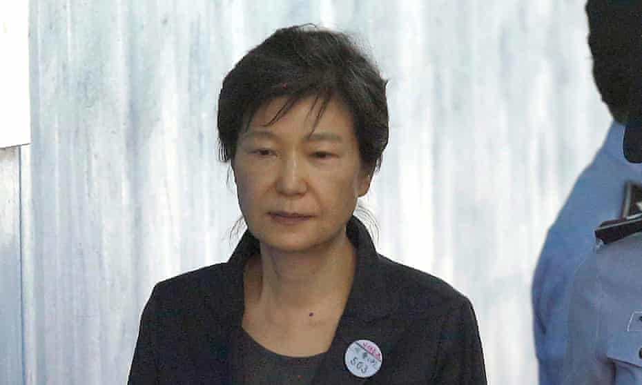 Park Geun-hye arriving for a court hearing in Seoul, October 2017.