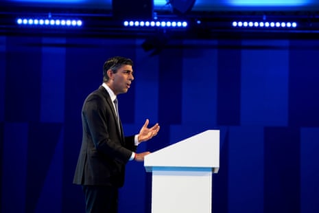 Rishi Sunak addressing the CBI.